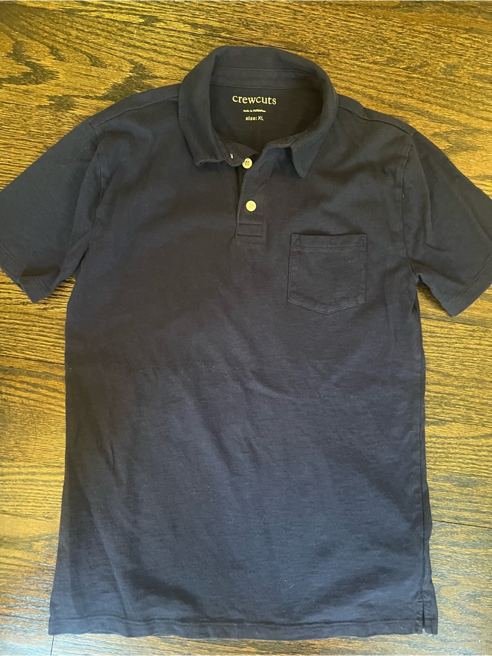 J. Crew Crewcuts Navy Short-Sleeve Polo with Chest Pocket